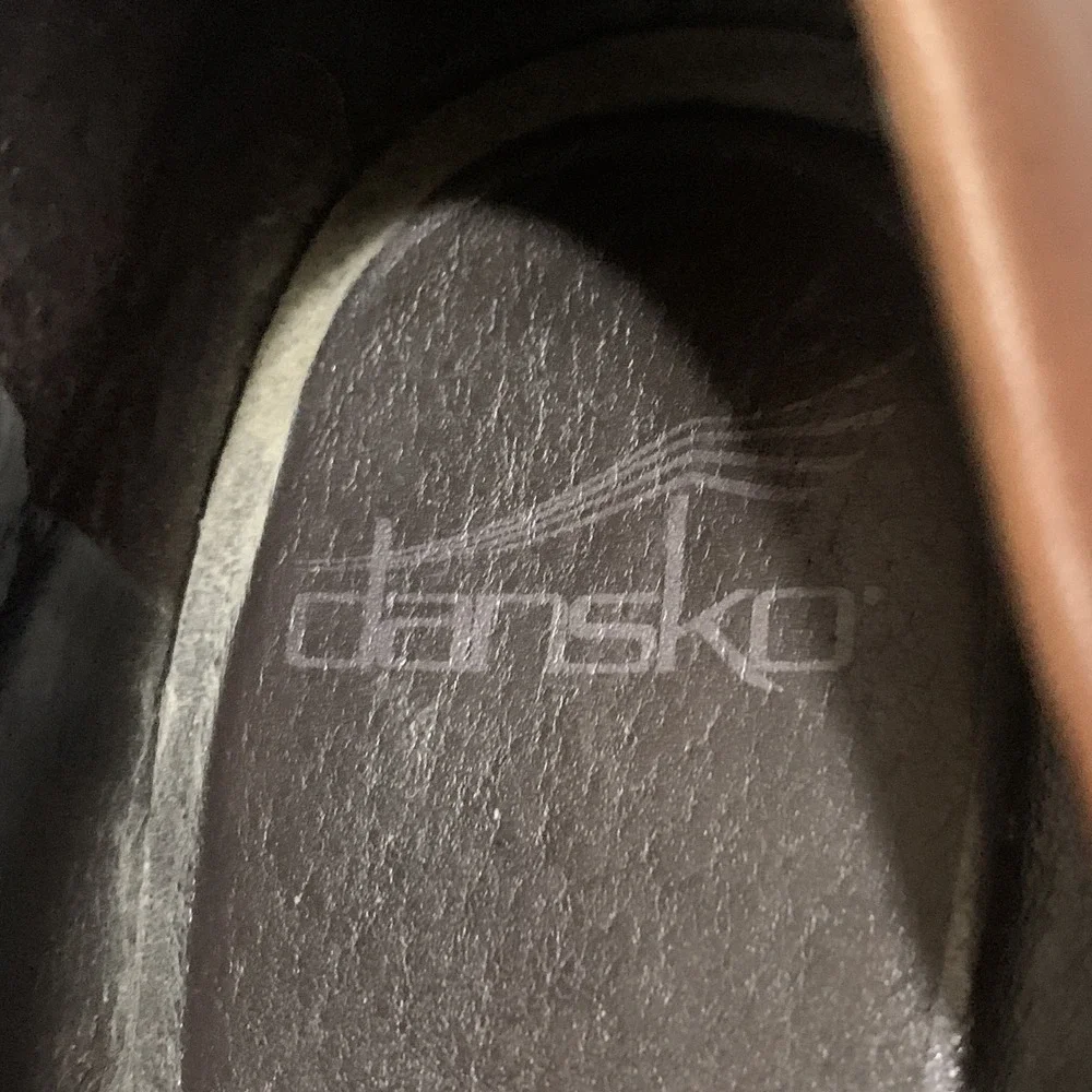 Dansko Women's Rosaline Brown Leather Slip-On Wedge Shoes Comfort Heels‎ Classic